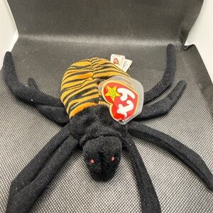 Ty Beanie Baby Spinner Spider 1996 Plush w Tag Protector